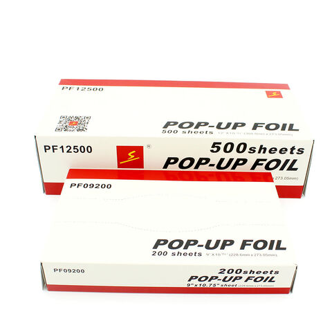 9x10,75/500 Blatt Aluminiumfolienpapier Pop-Up-Spender geprägt Lebensmittelverpackung Catering-Service