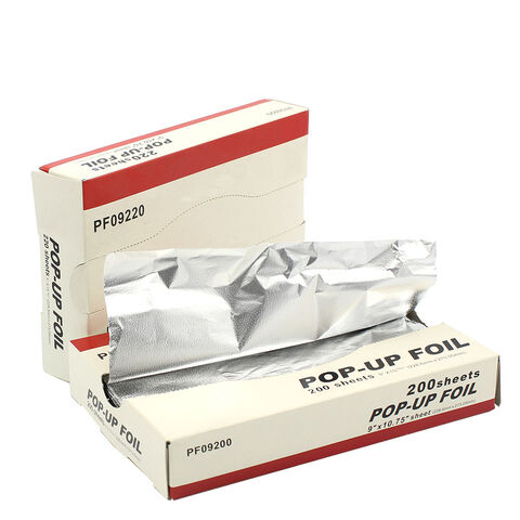 9x10,75/500 Blatt Aluminiumfolienpapier Pop-Up-Spender geprägt Lebensmittelverpackung Catering-Service