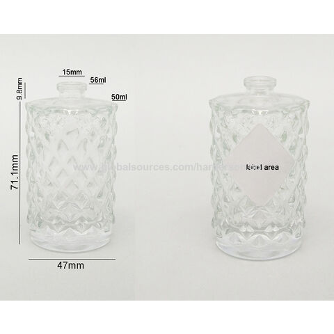 Candle Glass Jar Empty Rhombus Embossed Pattern Glass Container Color Home  Aromatherapy Candle DIY Material Candle