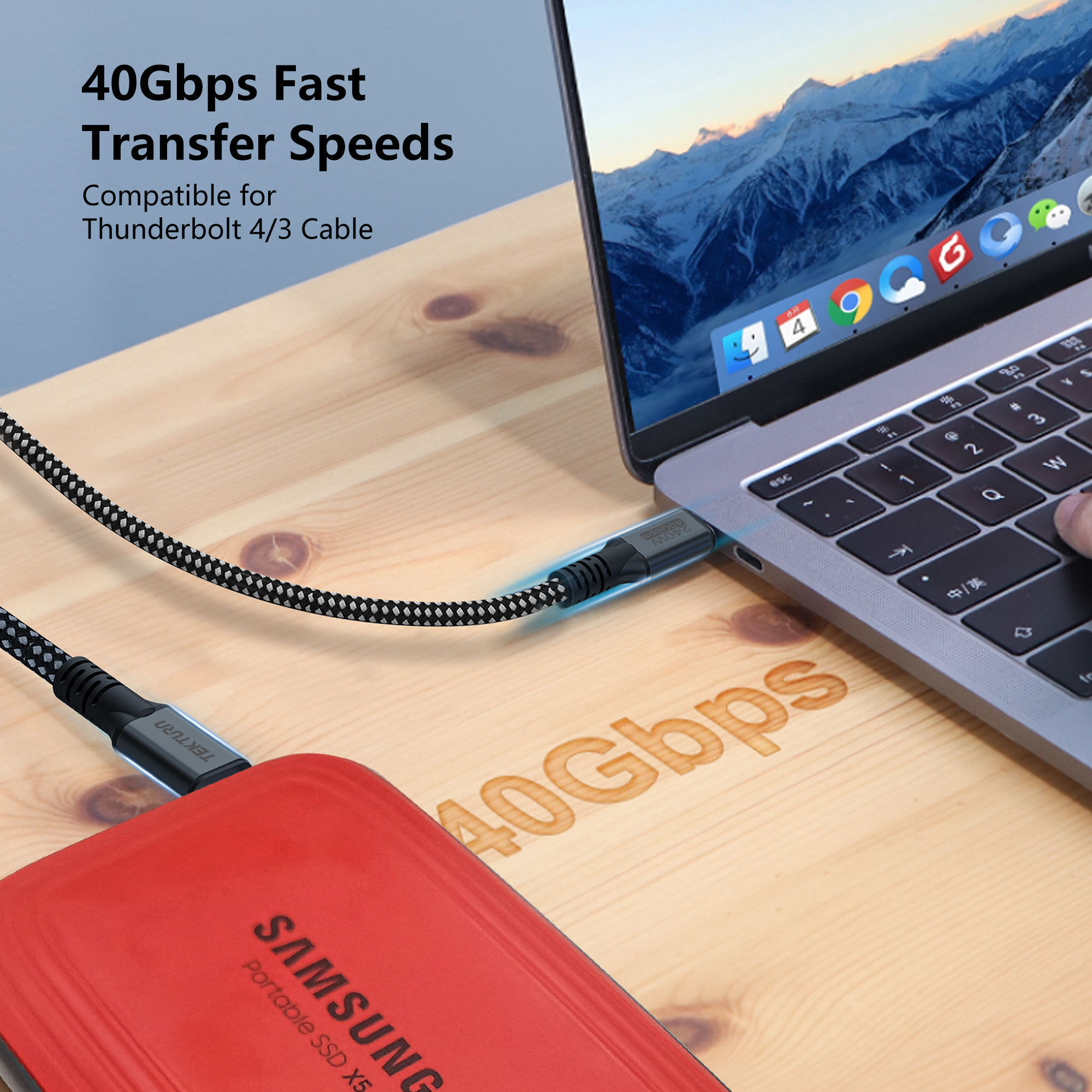 RVP+ USB C To USB C Cables 2-Pack - 240W Fast Charging & Data Transfer Nylon Braided