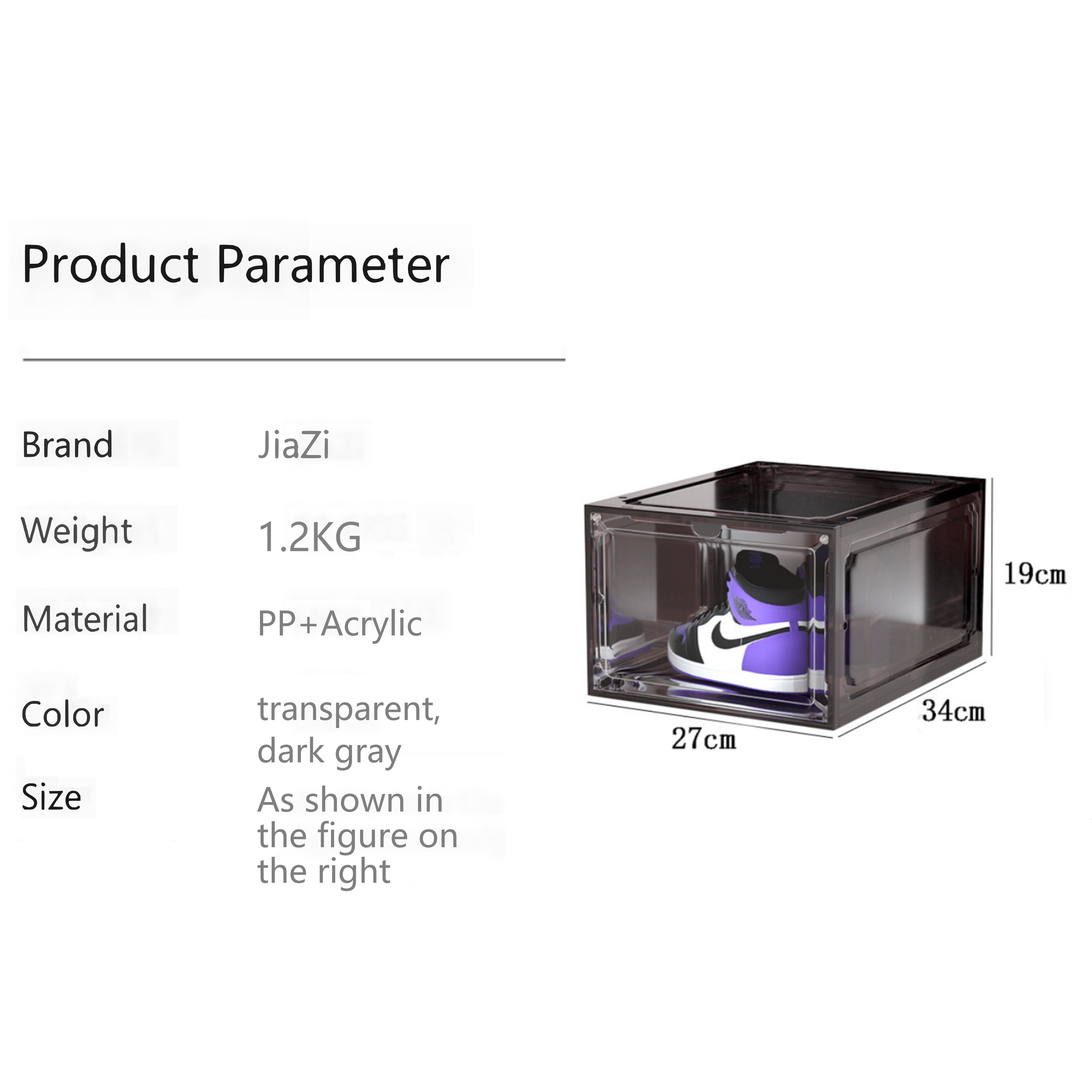Custom Logo Stackable Shoe Box Transparent Drop Front Clear Sneaker For ...