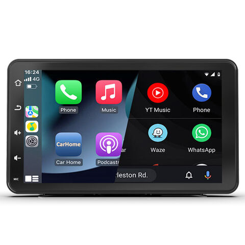 Pantalla Carplay inalámbrica y radio de coche Android Auto portátil de 7  pulgadas IPS pantalla táctil reproductor multimedia para Apple Carplay