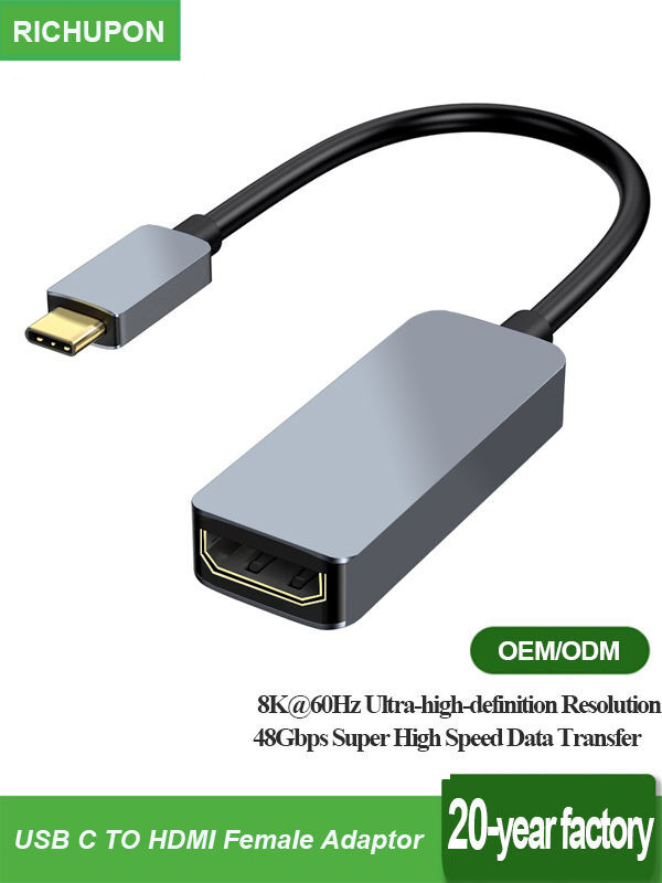 Buy Wholesale China 8k@60hz Usb C To Hdmi Female Cable,support Uhd  4k@144hz/120hz High Resolution/3d Hdr,customized Length & Hdmi Adaptor at  USD 12.25