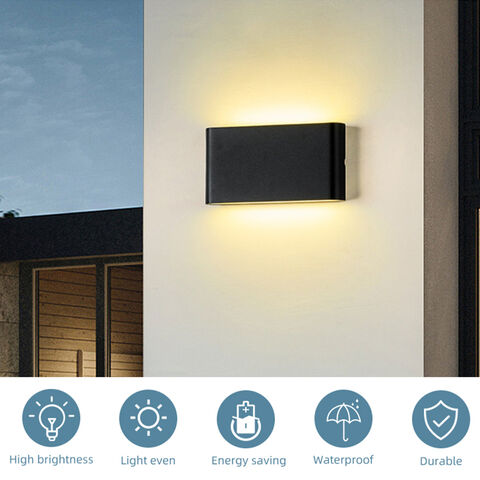 Lámpara de porche con sensor de movimiento, para exteriores, color negro,  lámpara LED moderna de montaje en pared para jardín, patio, garaje, IP54