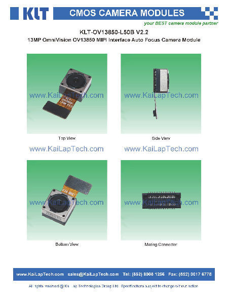 Buy Wholesale Hong Kong SAR Klt-ov13850-l50b V2.2 13mp Ov13850 Mipi ...