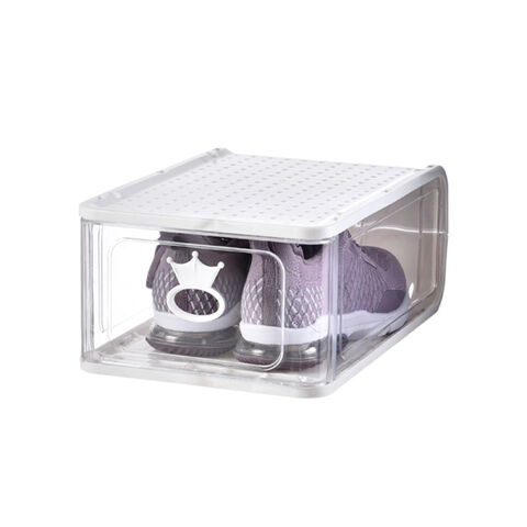 Stapelbare Schuhboxen nach Maß, Riesig, Klar, Transparent, Drop Front, PP, Basketball, Kunststoff, Aufbewahrung
