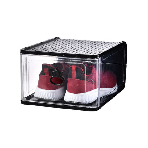 Stapelbare Schuhboxen nach Maß, Riesig, Klar, Transparent, Drop Front, PP, Basketball, Kunststoff, Aufbewahrung
