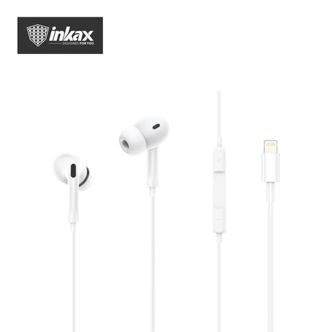 Inkax Kabelgebundene In-Ear-Kopfhörer ABS+TPE, Lightning-Anschluss, HiFi-Soundqualität, One-Touch-Steuerung für iPhone - Großhandel