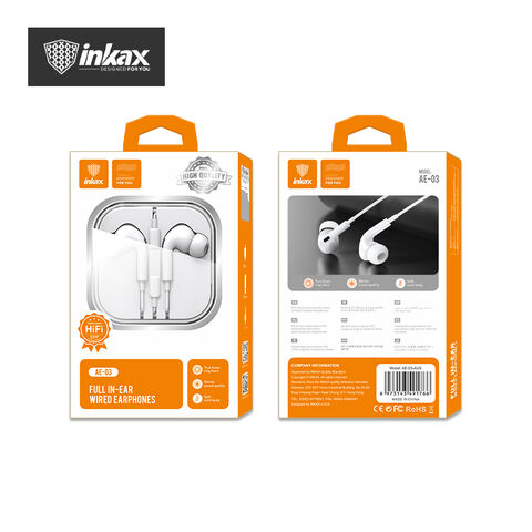 Inkax Kabelgebundene In-Ear-Kopfhörer ABS+TPE, Lightning-Anschluss, HiFi-Soundqualität, One-Touch-Steuerung für iPhone - Großhandel