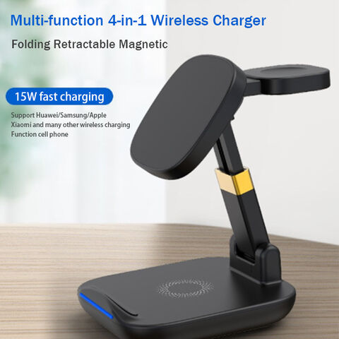 Kompaktes 3-in-1 kabelloses Reiseladegerät: Magnetische, multifunktionale Ladestation für Handy, Airpods und Uhr