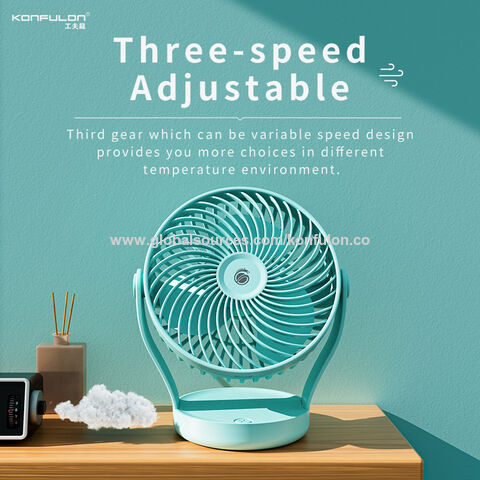 Portable Rechargeable Desk Fan air Cooler Mini Operated Desk 4 Adjustable  Speeds