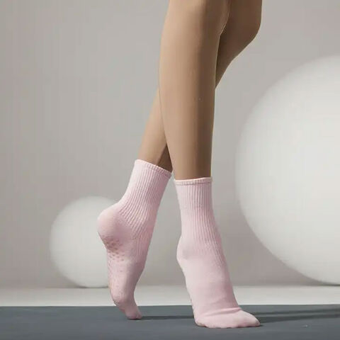 Women Toeless Yoga Socks Anti-Slip Bandage Grip Socks Perfect for