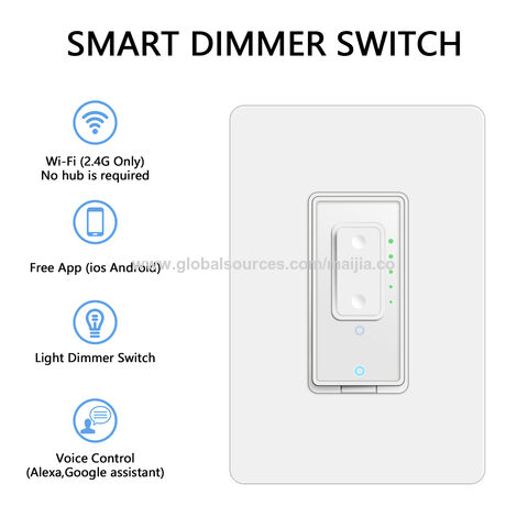 Cambiar Interruptores inalámbricos Interruptor de luz WiFi Smart Wall  Compatible con Alexa Echo Aplicación de control de Google Home Assistant  Interruptor de luz táctil Teléfono para iOS 1 2 3 Gang