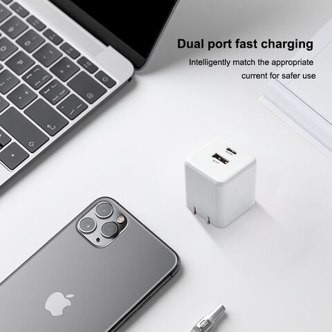 محولات طاقة للسفر PD بقوة 20 واط، كابل USB من النوع C، كابل بيانات، شواحن 20 واط لهواتف iPhone، شحن سريع، شواحن بمقبس أمريكي
