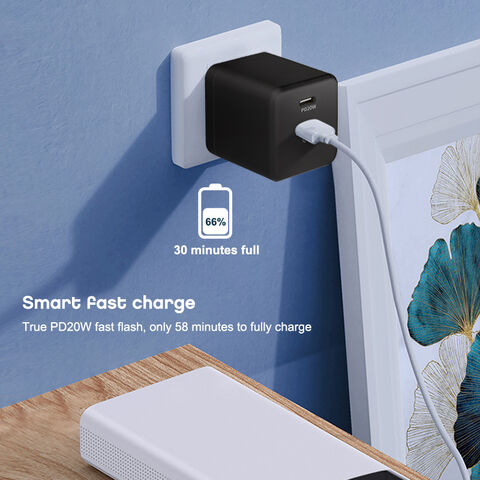 محولات طاقة للسفر PD بقوة 20 واط، كابل USB من النوع C، كابل بيانات، شواحن 20 واط لهواتف iPhone، شحن سريع، شواحن بمقبس أمريكي