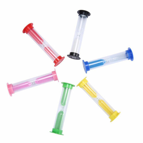 Juego de 6 Relojes de Arena de Plástico Coloridos para Niños, Temporizadores de Arena de 30 segundos, 1, 2, 3, 5 y 10 minutos