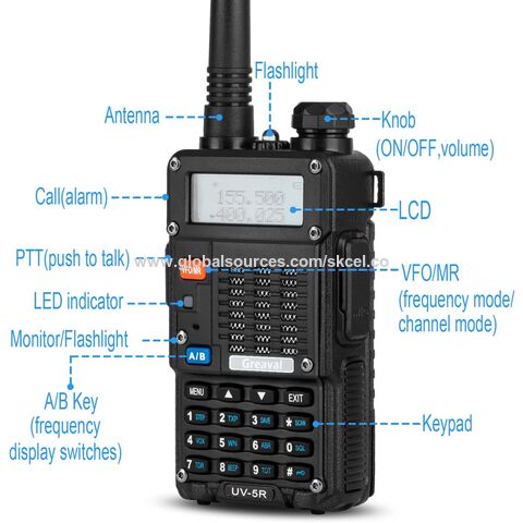 BaoFeng UV-5R Handheld Ham Radio with Extra 1800mAh Battery and Greaval  GV-771 High Gain Antenna, Dual Band Two Way Radio Includes Full Kit (Black)