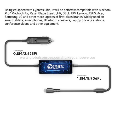 KFD 100W USB-C Chargeur de Voiture pour MacBook Pro Dell HP