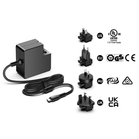 Adaptador de corriente CA/CC USB-C PD tipo C de 45 W máx. 20 V 2,25 A para ordenador industrial y mini PC