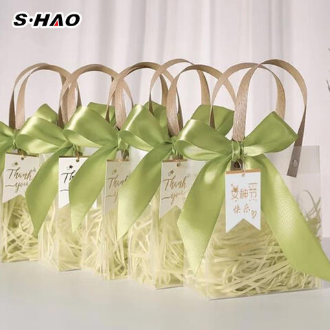 Bolsas de compra promocionales ecológicas, baratas al por mayor, de aspecto agradable, hechas de seda de organza