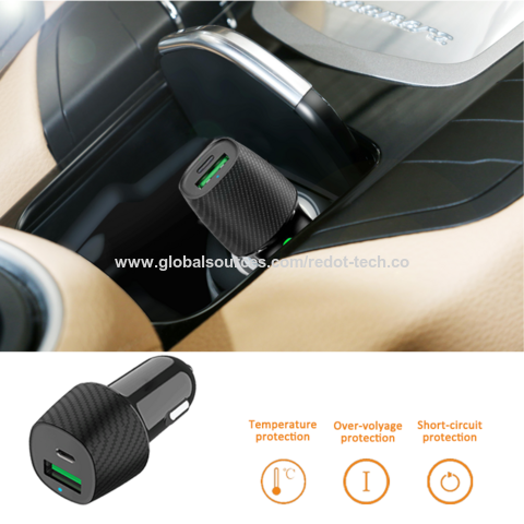 Kfz-Ladegerät QC3.0 mit hoher Rückenlehne Typ C PD für Mobiltelefone - Schnellladefunktion für Autos