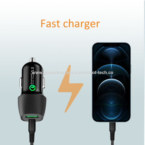 Kfz-Ladegerät QC3.0 mit hoher Rückenlehne Typ C PD für Mobiltelefone - Schnellladefunktion für Autos