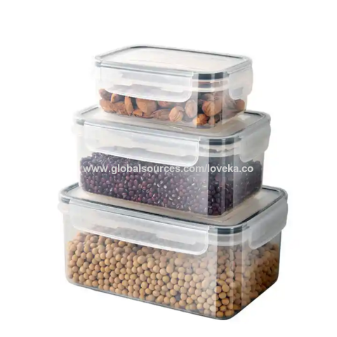 Clear Food Storage Container,Plastic Multigrain Storage Transparent Sealed  Cans for Snack Dried Nuts Storage Food Keeper,Plastic Kitchen Refrigerator  Food Box Kitchenware 