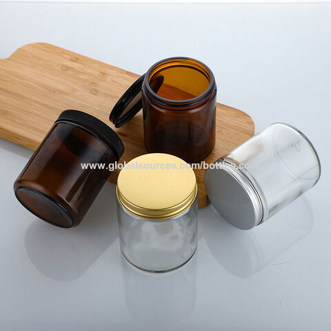 72 Pack Bulk Candle Glass Jars-7OZ Clear Empty Candle Jars with Bamboo Lids