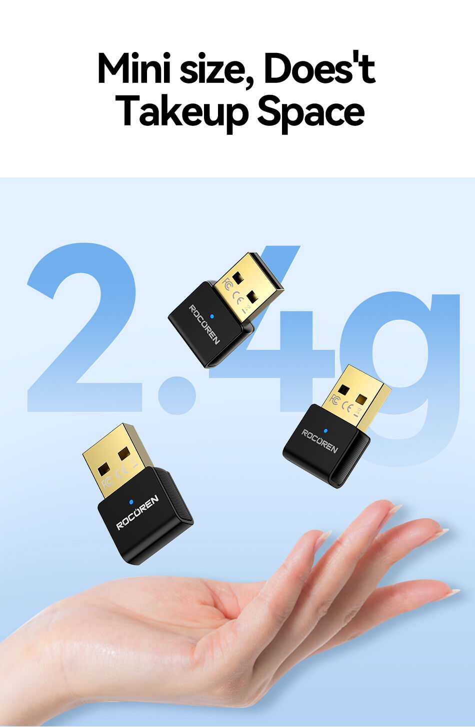 Shop Bot Usb Adapter Buy China Wholesale Rocoren Wireless Mini Usb Bluetooth Adapeter 5.3 5. ...