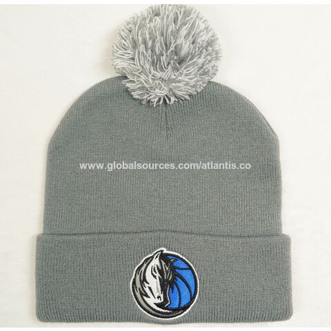 Male Multi-colored Color Warm Toque Embroidery Logo Beanie Pom Pom Cuffled Knitted Winter Hat