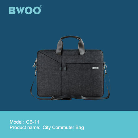 Tas Laptop Komuter Komersial Kain Nilon Premium BWOO Hitam, Merah Muda, Abu-abu untuk 11.6/13.3/15.6 inci