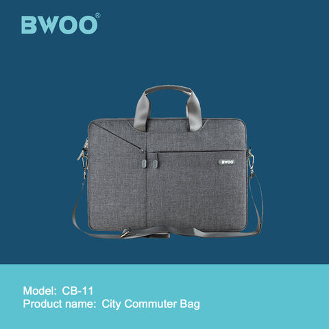 Tas Laptop Komuter Komersial Kain Nilon Premium BWOO Hitam, Merah Muda, Abu-abu untuk 11.6/13.3/15.6 inci