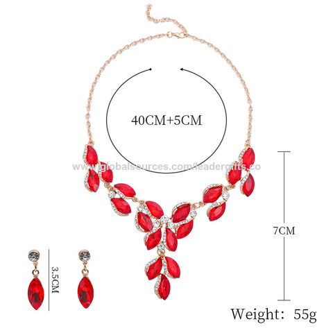 Best-seller Necklace Dangle Earrings Set Women's Wedding Bridal Crystal Necklace