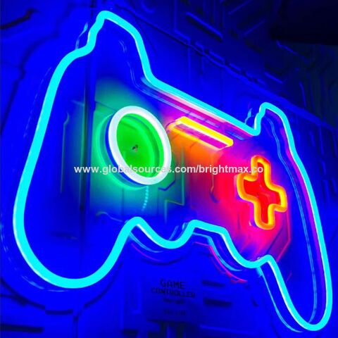 Gaming Controller Neon Sign | 16 x 10.8 Inch LED Light Sign for Wall Decor,  Gaming Room, & Bedroom | Playstation or Xbox Gamer Decorations for Kids