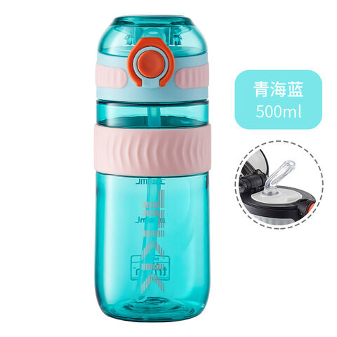 480ml Kids School Water Bottle With Funny Straw Toddler Leak Proof