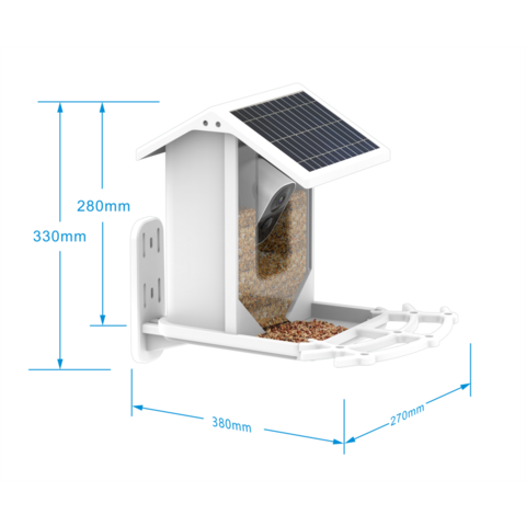 Smart Bird Feeder avec Camera, Argent Solaire Moyen Liban