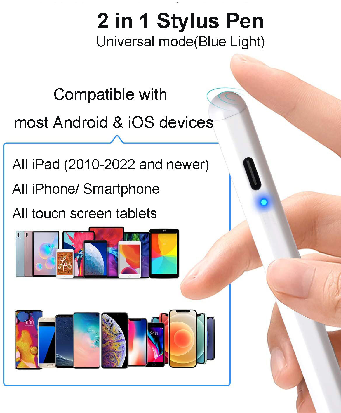Lápiz óptico Universal para Android, IOS, iPad, laptop y tablet