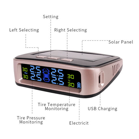 Horloge Numérique Solaire de Voiture Affichage LCD de Température