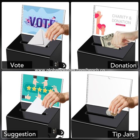 Buy Wholesale China Wholesale Clear Acrylic Donation Box Acrylic Suggestion  Boxes Ballot Box With Lock & Acrylic Suggestion Boxes at USD 11