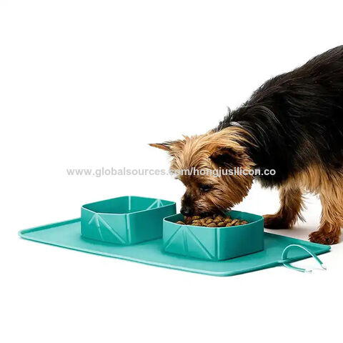 Bol d'eau en gel de silice pliable pour chien et chat, vente en gros, idéal pour les voyages en extérieur