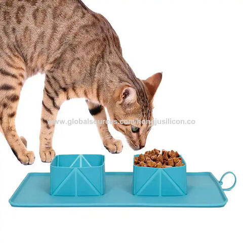 Bol d'eau en gel de silice pliable pour chien et chat, vente en gros, idéal pour les voyages en extérieur