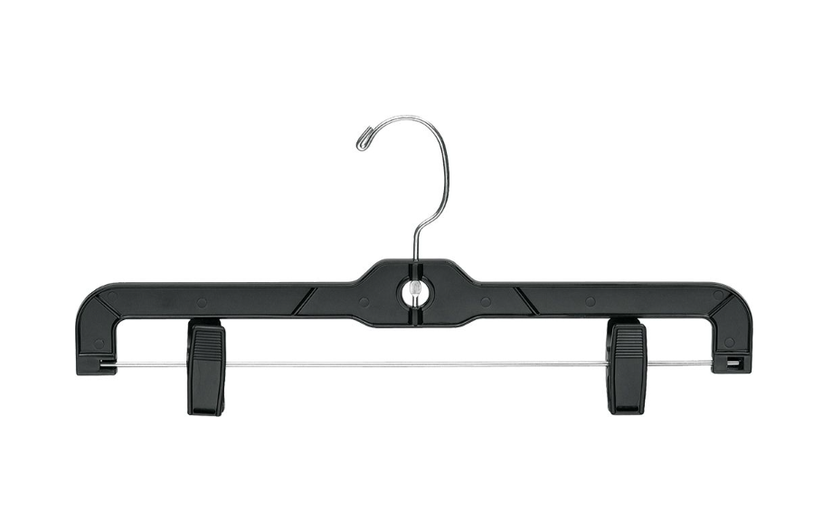 Plastic Hangers - Heavy Weight - Molded Non-Slip Shoulder w/Black Hook -  17 Black