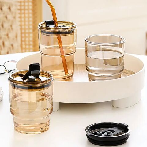 301-400ml Double Wall Glass Cup Heat-Resistant Tumbler Drinkware Tea Juice Milk Coffee Mug Home Water Glasses Ripple Mug, Size: One Size