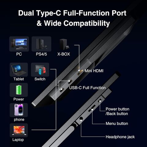 Eyoyo 11.6'' Dual Display Screen 1920x1080 External Laptop Monitor,Plug and  play