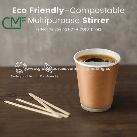 Disposable Wooden Coffee Stir Sticks Tea Stirrers Wood Coffee Stirrers  Disposable Coffee Stirrer for Hot Cold Drink