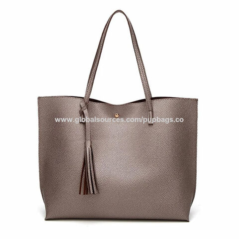 Wholesale faux on sale leather tote bags