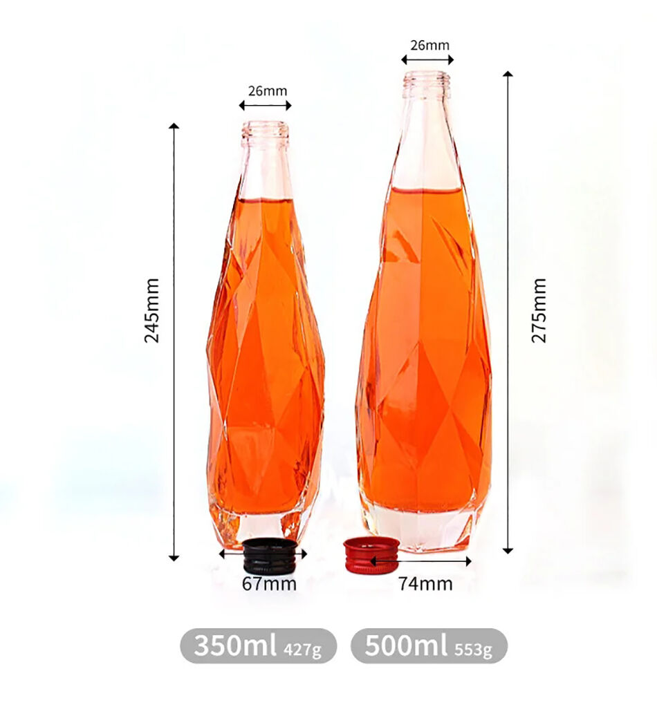 Wine Bottles New Design 350ml 500ml 750 Ml Unique Clear Diamond Shape ...
