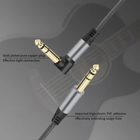 Câble audio Jack / jack 6.35 mm coudé L : 1.5 m – Jaha guitars