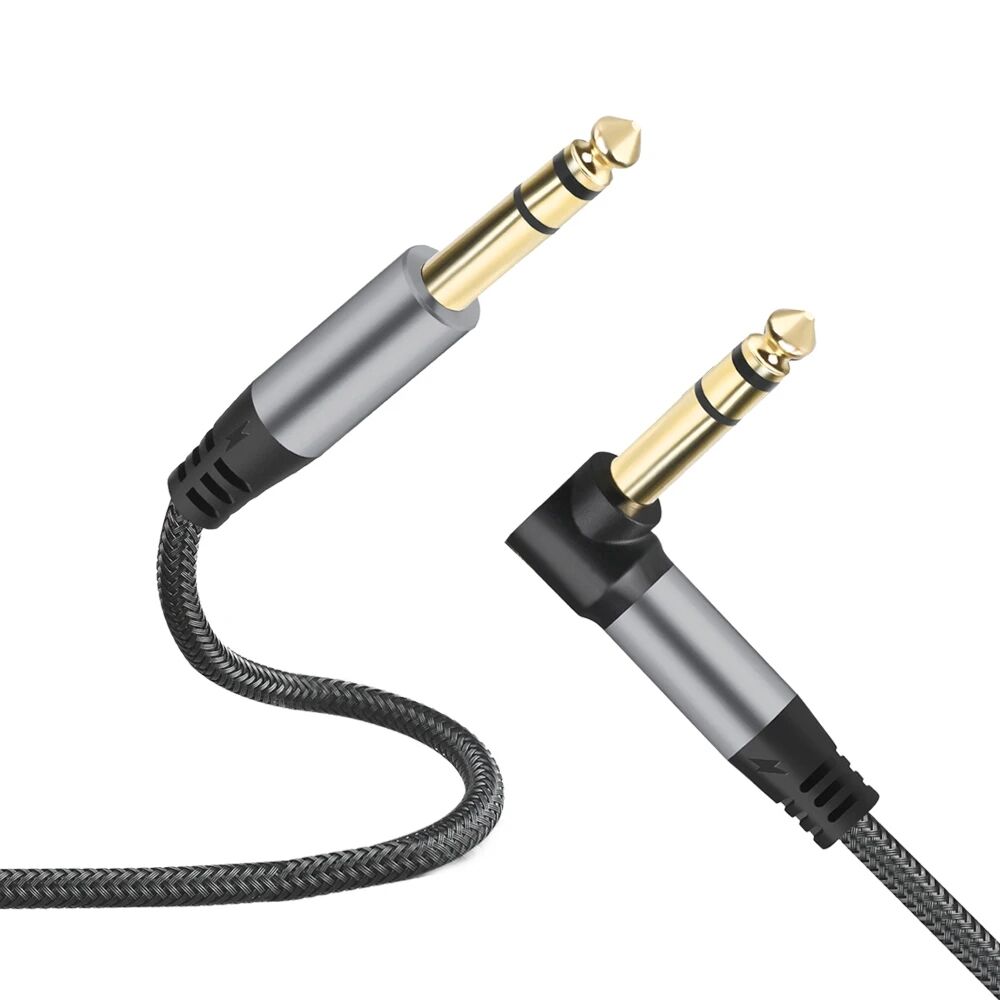 1m Audio Cable 3.5mm to Double 6.35mm Aux Cable 2 Mono 6.35 Jack to 3.5  Male for Phone to Mixer Amplifier Wholesale