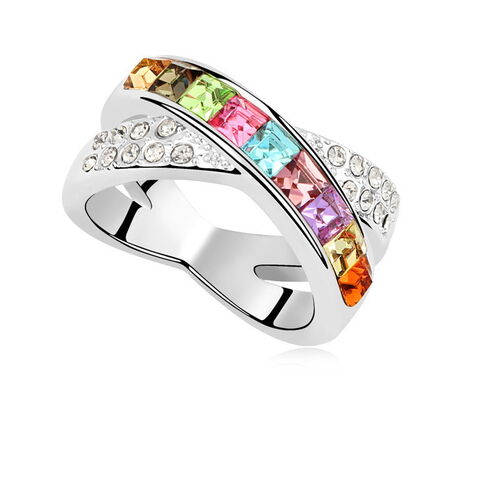 Modischer Fingerring mit Strasssteinen für Damen